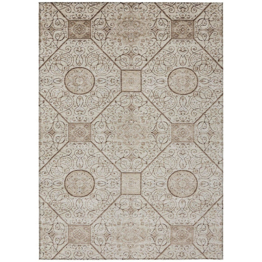 Iriora Brown Washable Indoor-Outdoor Rug