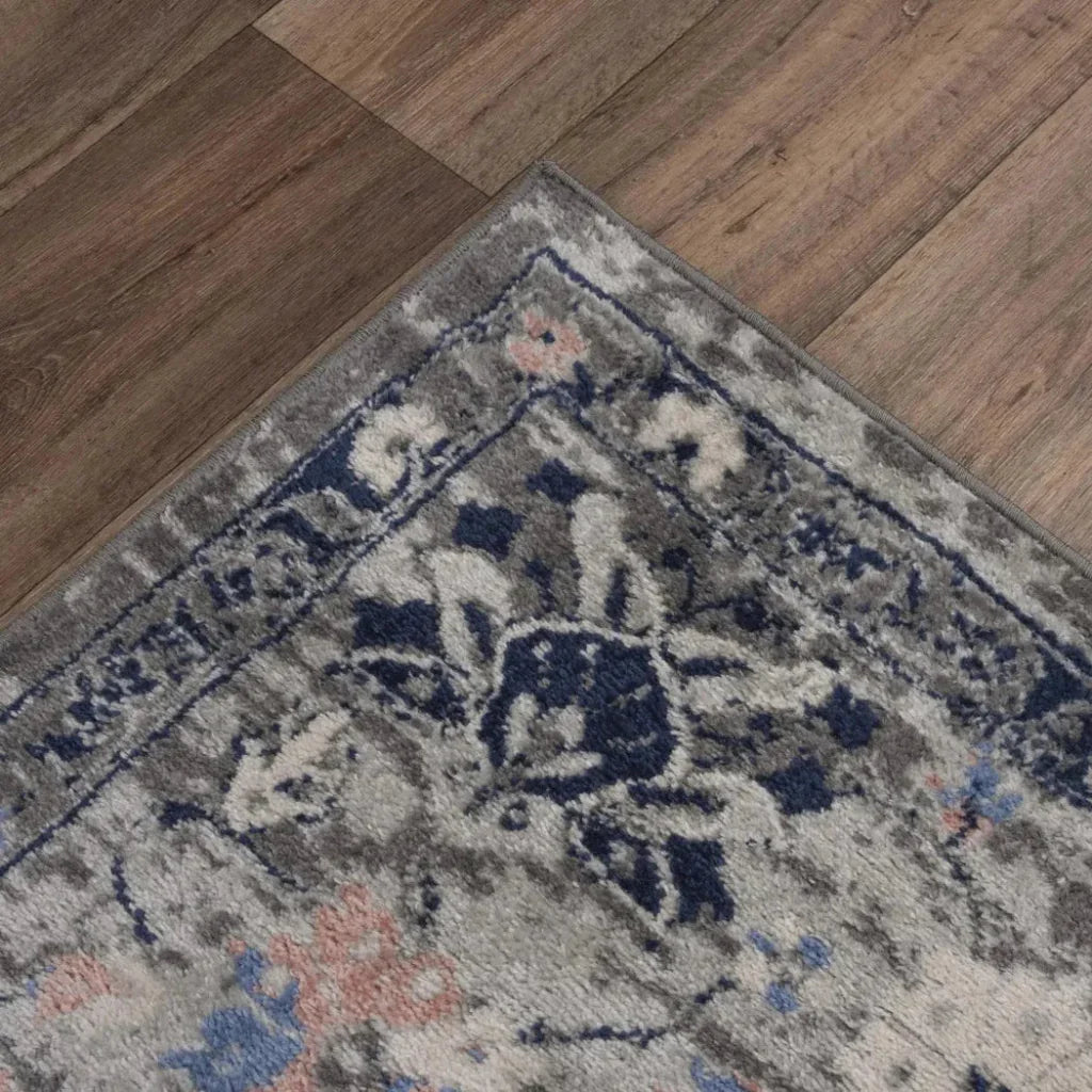 Dant Medallion Gray Kitchen Hallway Runner Rug - LOOMLAN - LOOMLAN - Area Rugs