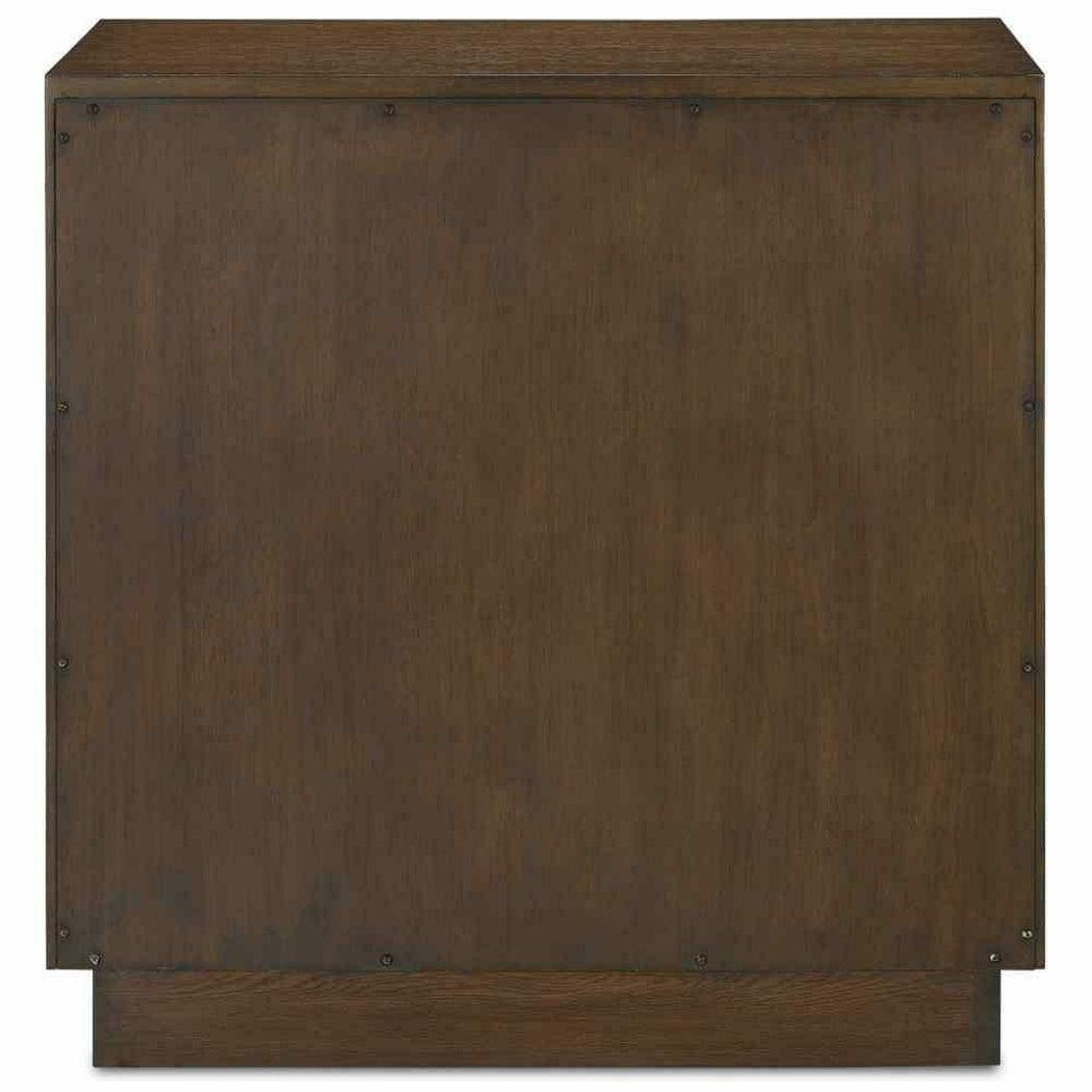 32" Brown Carved Morombe Distressed Cocoa Chest Cabinet Accent Cabinets Sideboards and Things By Currey & Co