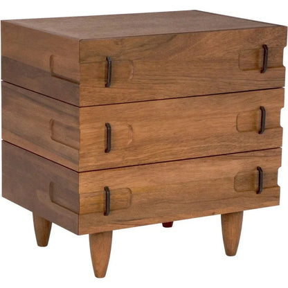Noir David Three Drawers Side Table