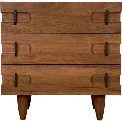 Noir David Three Drawers Side Table