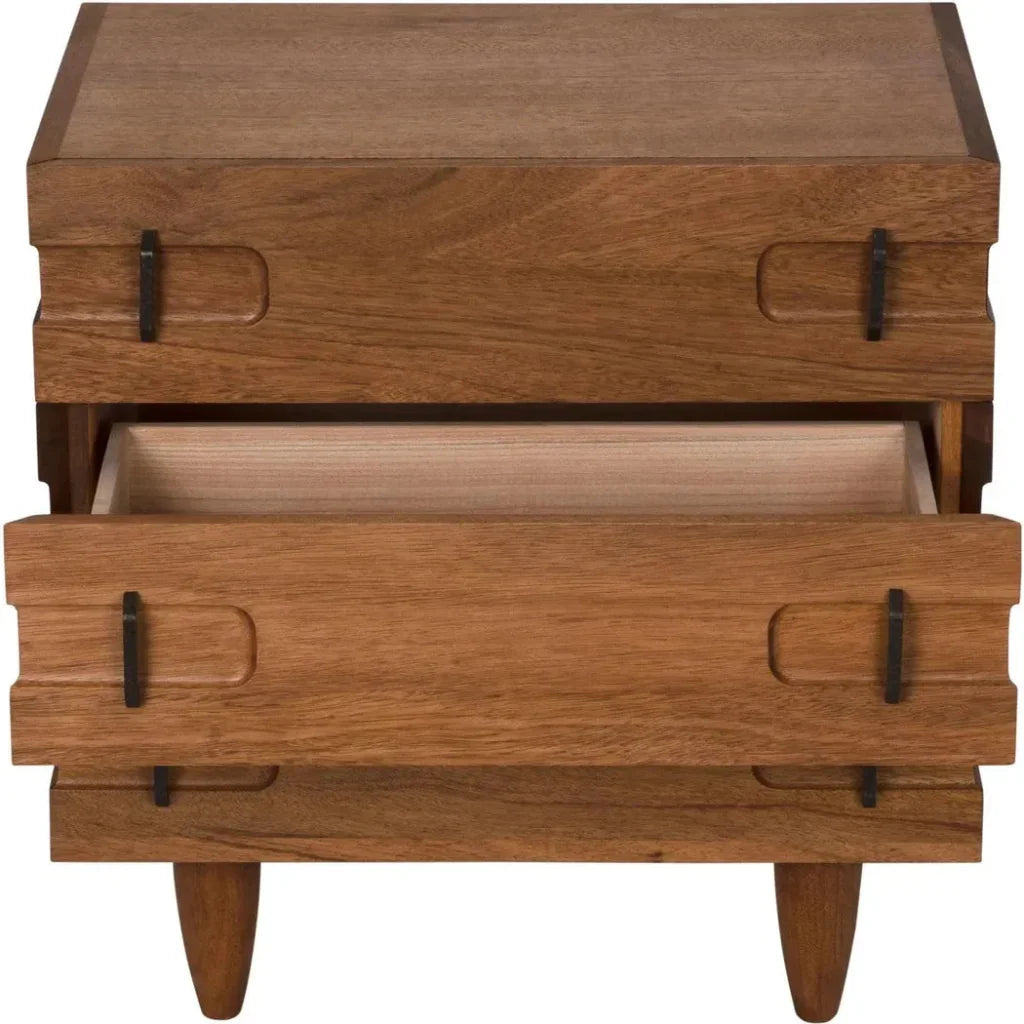 Noir David Three Drawers Side Table