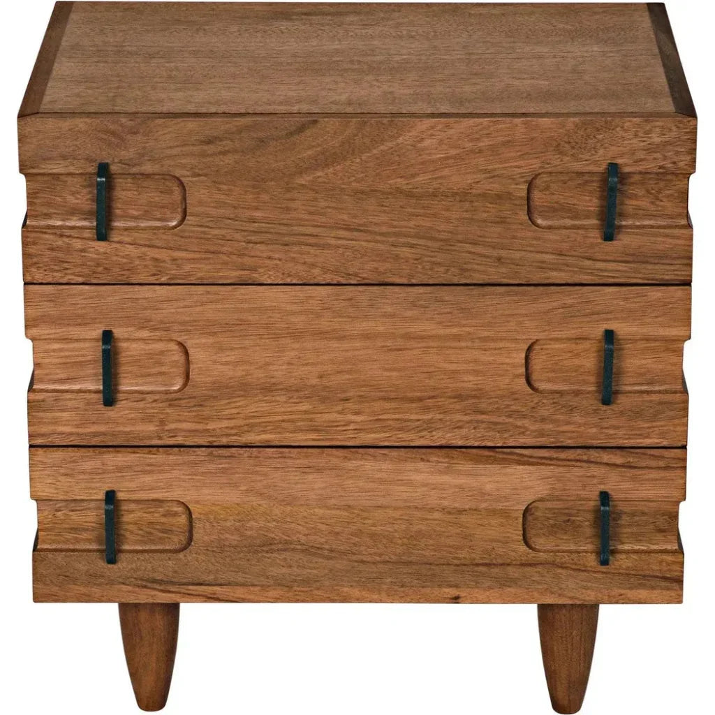 Noir David Three Drawers Side Table