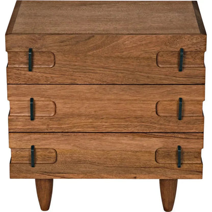 Noir David Three Drawers Side Table