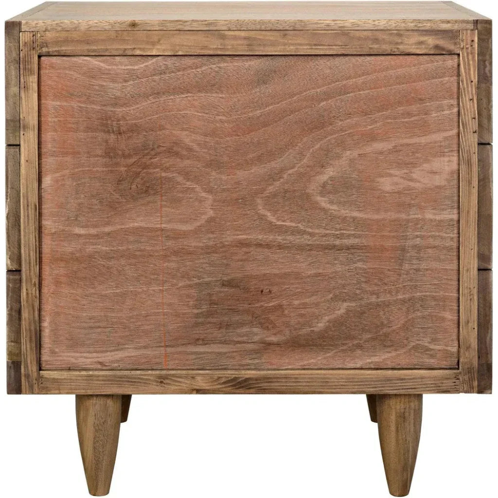 Noir David Three Drawers Side Table