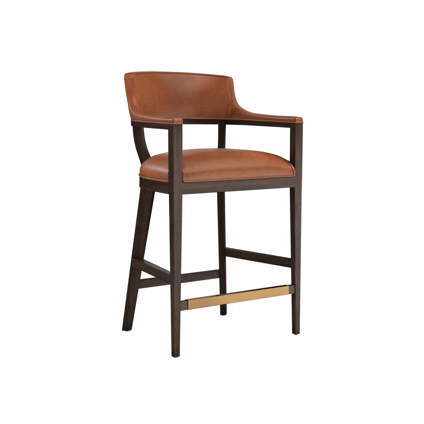 Brylea Leather Upholstered Modern Barstool