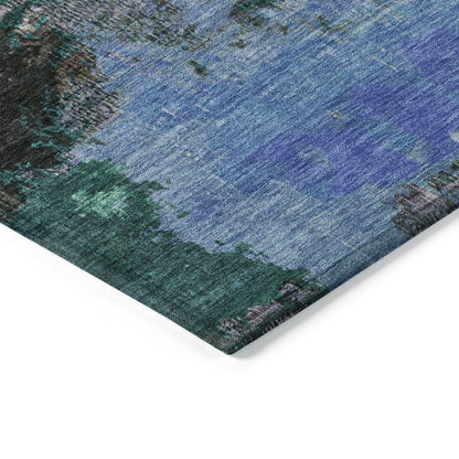 Iriara Green Washable Indoor-Outdoor Rug