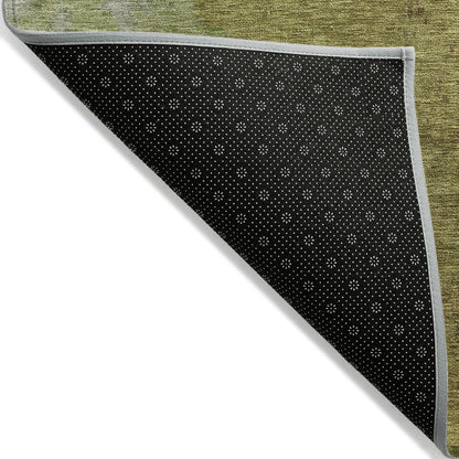 Iriel Green Washable Indoor-Outdoor Rug