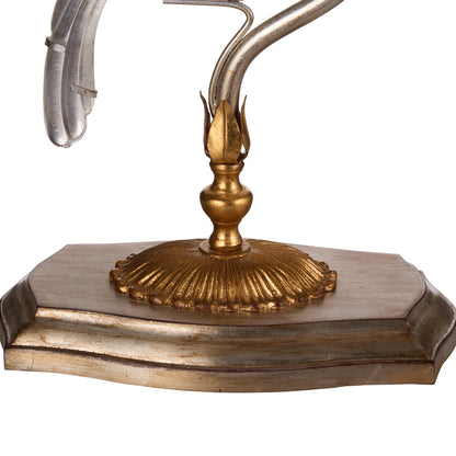 Chelsea House Crystal Bird Silver Table Lamp