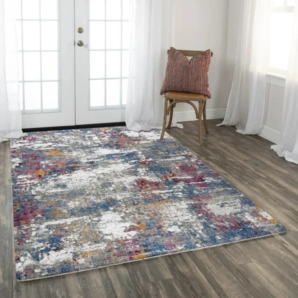 Dick Abstract Blue Large Area Rugs For Living Room -- blue