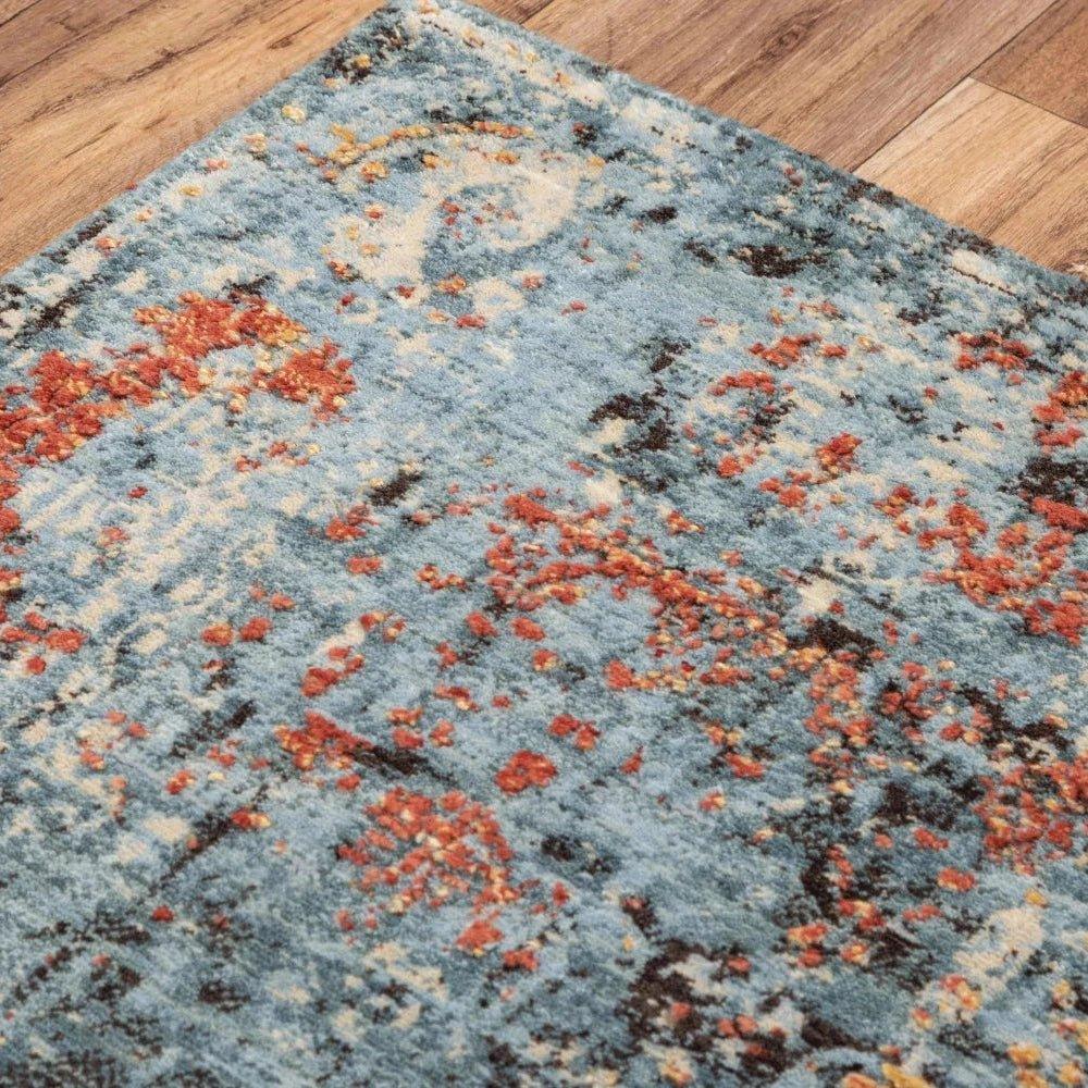 Alli Abstract Blue Large Area Rugs For Living Room -- blue