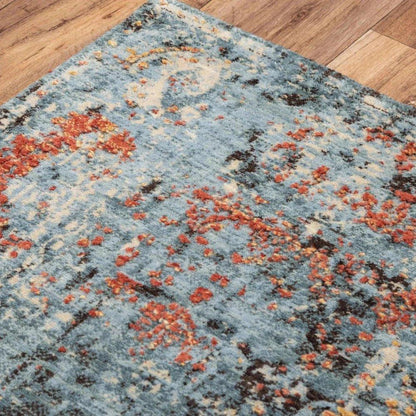 Alli Abstract Blue Large Area Rugs For Living Room -- blue