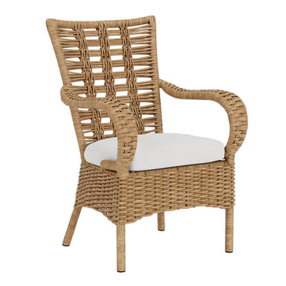 Lloyd Flanders Magnolia Brown Outdoor Dining Armchair