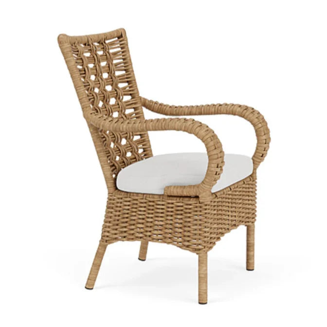 Lloyd Flanders Magnolia Brown Outdoor Dining Armchair