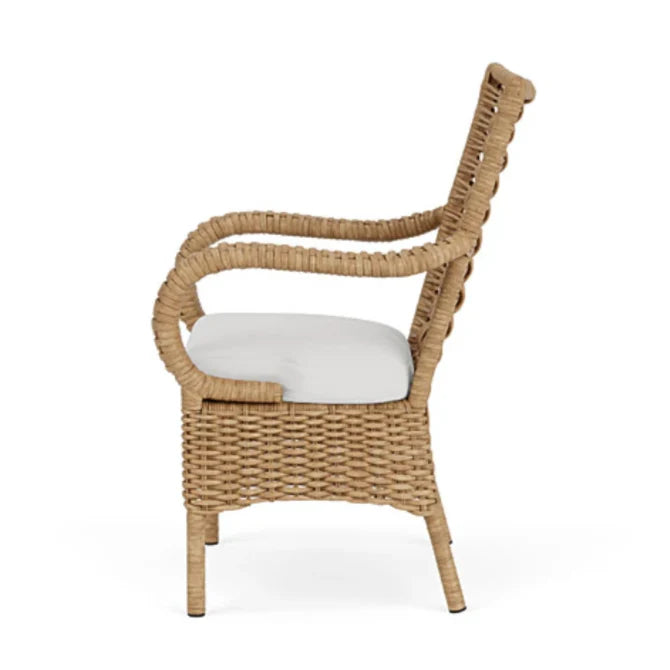 Lloyd Flanders Magnolia Brown Outdoor Dining Armchair