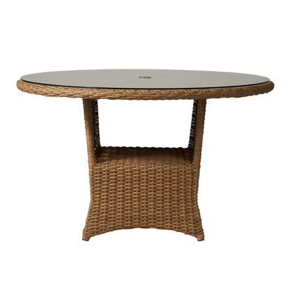 Lloyd Flanders Magnolia Round Umbrella Outdoor Dining Table