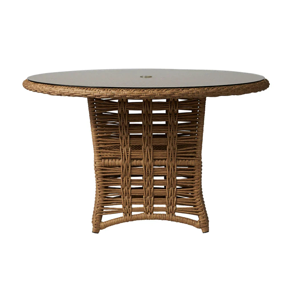 Lloyd Flanders Magnolia Round Umbrella Outdoor Dining Table