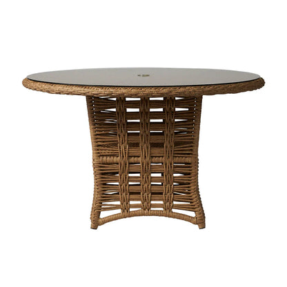 Lloyd Flanders Magnolia Round Umbrella Outdoor Dining Table