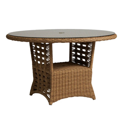 Lloyd Flanders Magnolia Round Umbrella Outdoor Dining Table