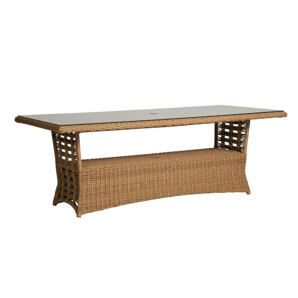 Magnolia Rectangular Umbrella Outdoor Dining Table-Outdoor Dining Tables-Lloyd Flanders-Sideboads And Things