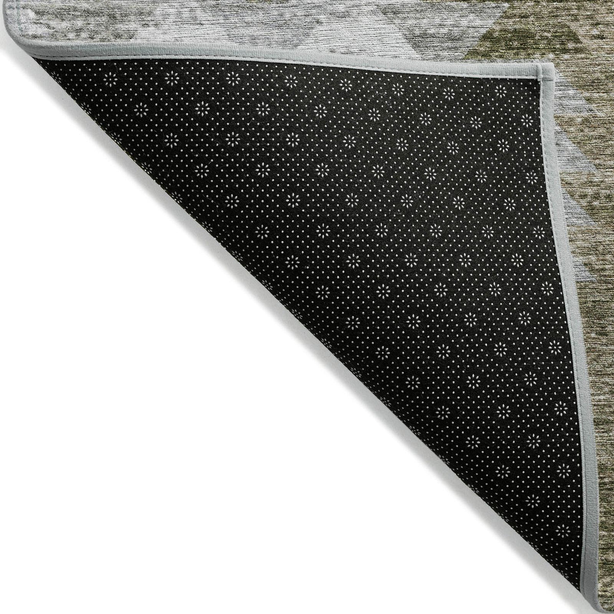 Angled Checks Brown Washable Indoor-Outdoor Rug