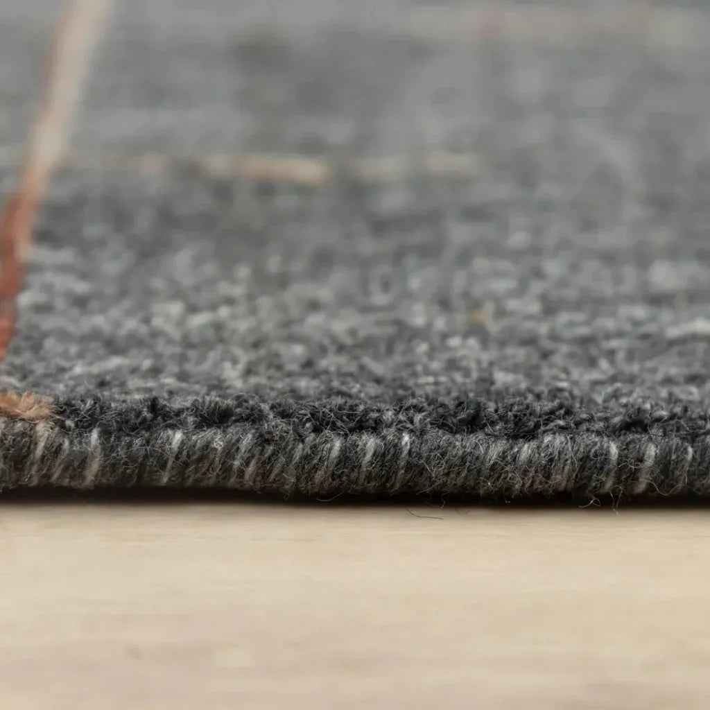 Azor Solid Charcoal Area Rugs For Living Room - LOOMLAN - LOOMLAN - Area Rugs