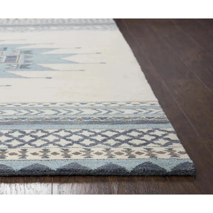 Deme Wool Blue Hallway Kitchen Runner Rug -- blue