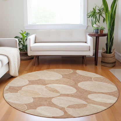 Jaelanor Orange Washable Indoor-Outdoor Rug