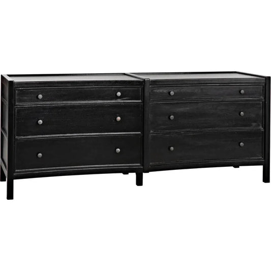 Hampton Six Drawers Wood Dresser