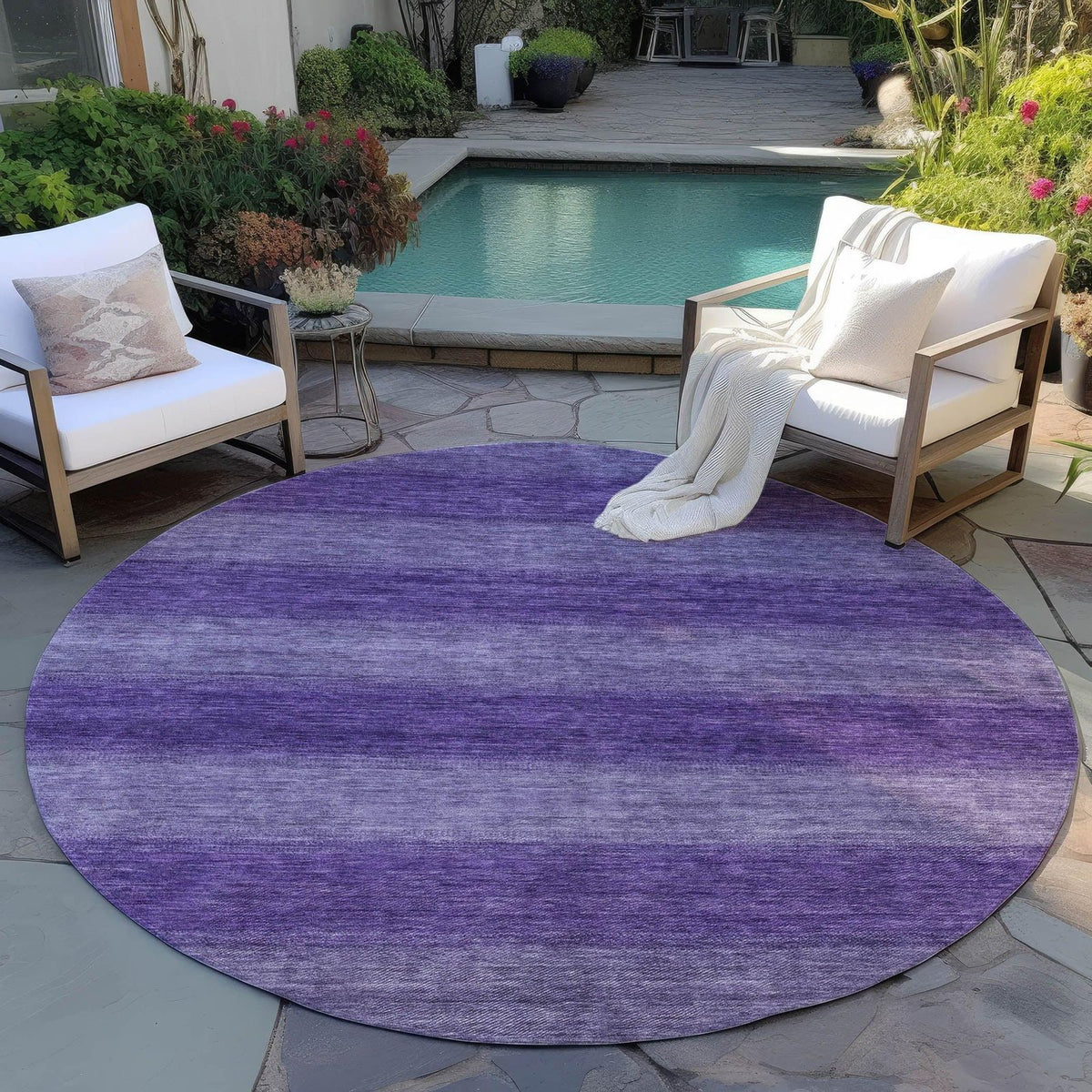 Haelius Purple Washable Indoor-Outdoor Rug
