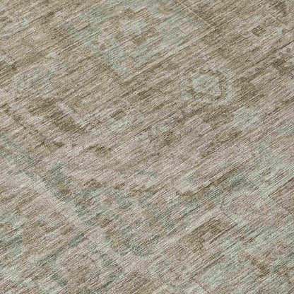 Iriir Gray Washable Indoor-Outdoor Rug