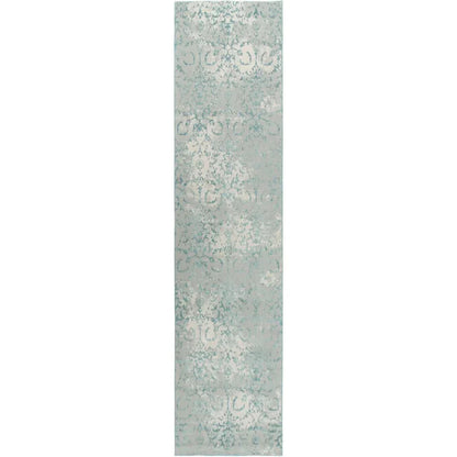 Boru Scroll Blue Kitchen Hallway Runner Rug