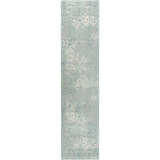 LOOMLAN Boru Scroll Blue Kitchen Hallway Runner Rug