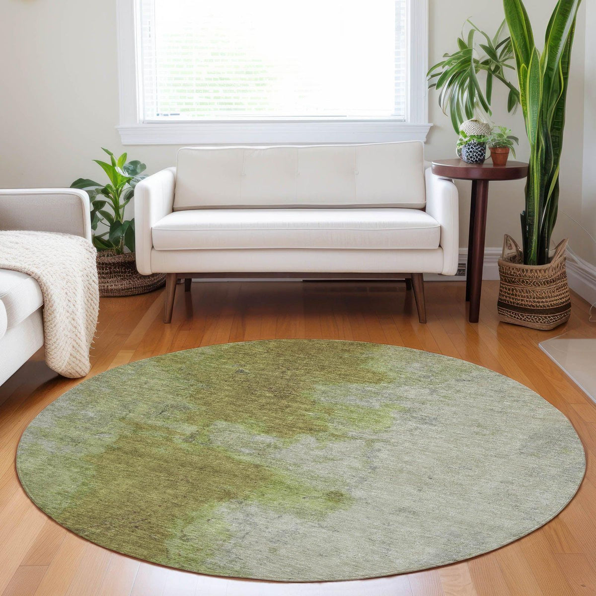 Iriel Green Washable Indoor-Outdoor Rug