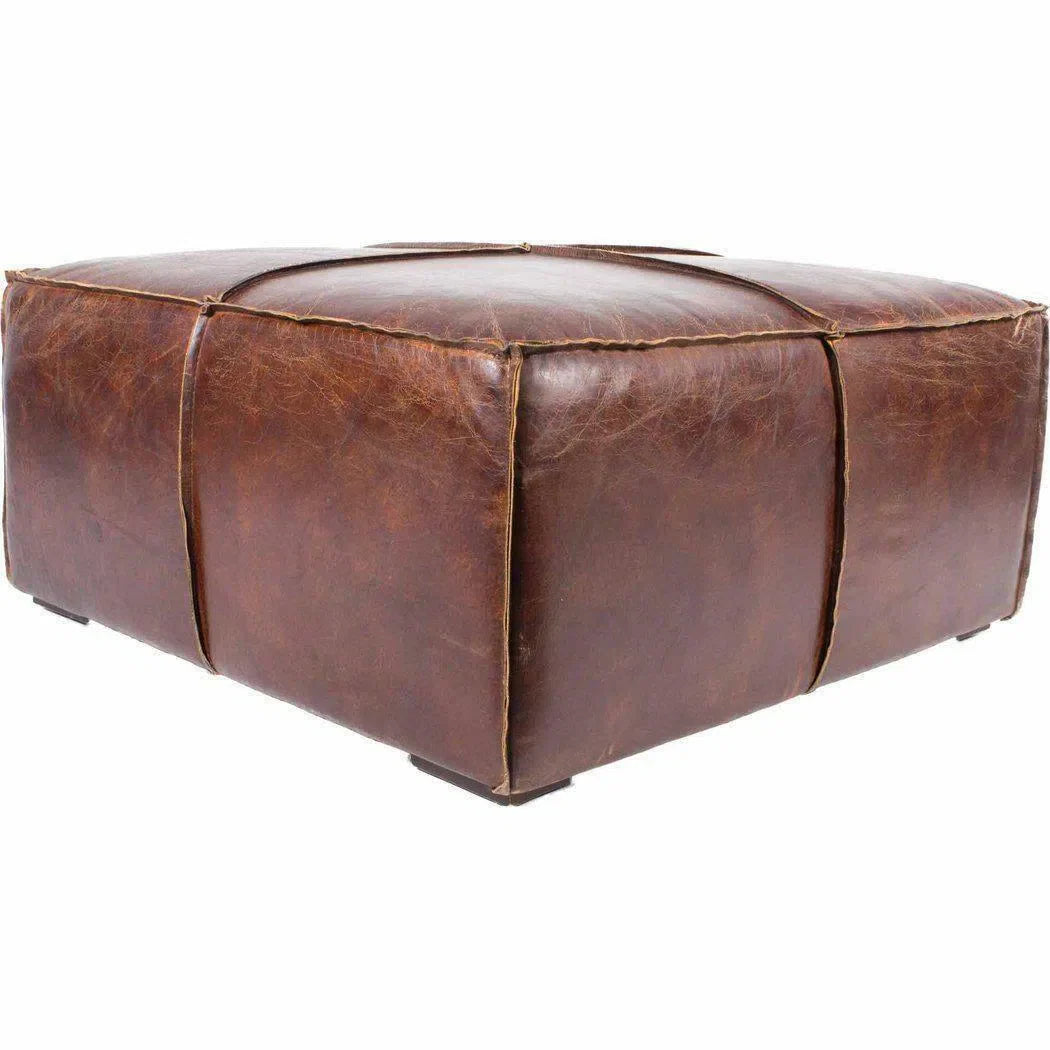 34.5 Inch Coffee Table Cappuccino Brown Leather Coffee Tables LOOMLAN By Moe's Home