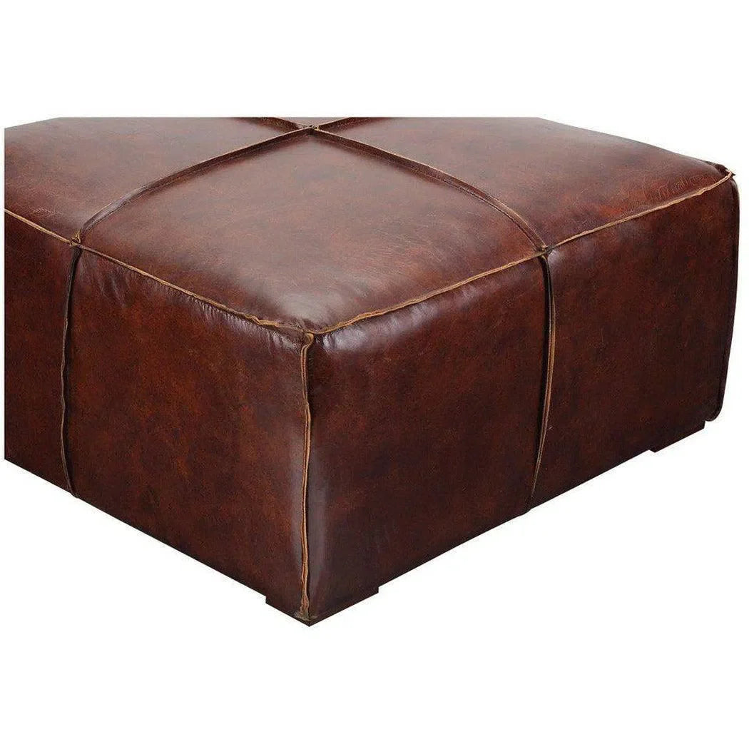 34.5 Inch Coffee Table Cappuccino Brown Leather Coffee Tables LOOMLAN By Moe's Home