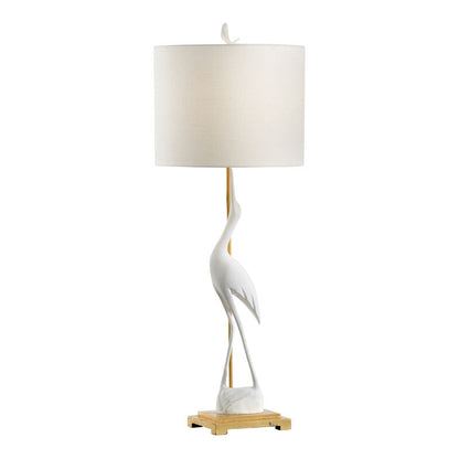 Wildwood Crane Silhouette Design White Table Lamp