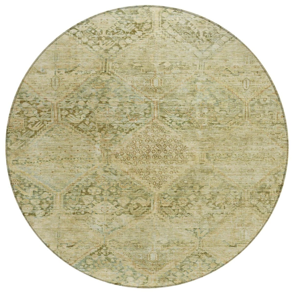 Iriius Green Washable Indoor-Outdoor Rug