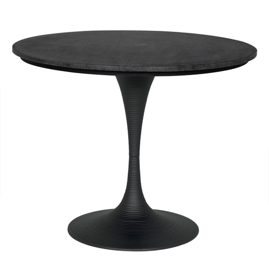 36" Joni Steel and Marble Black Round DiningTable-Dining Tables-Noir-Sideboards and Things