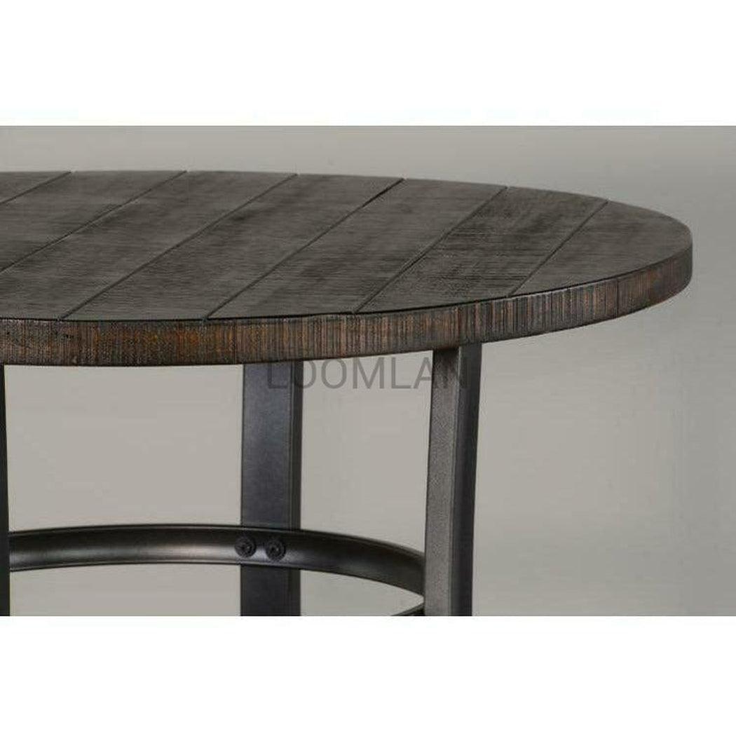 36" Round Wood Top and Metal Base Dark Brown Pub Table Bar Tables Sideboards and Things By Sunny D