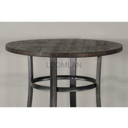 36" Round Wood Top and Metal Base Dark Brown Pub Table Bar Tables Sideboards and Things By Sunny D