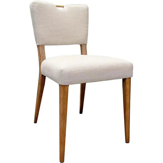 Luella Cream Linen Dining Chair 2PC Set Floating Back