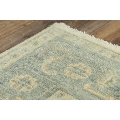 Afta Border Pastel Teal Large Area Rugs For Living Room -- teal