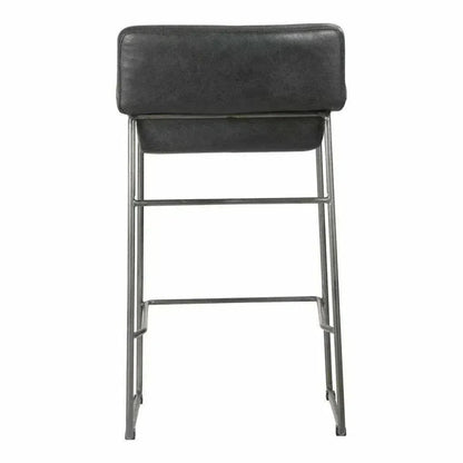 Counter Stool Onyx Leather Black -- view 4