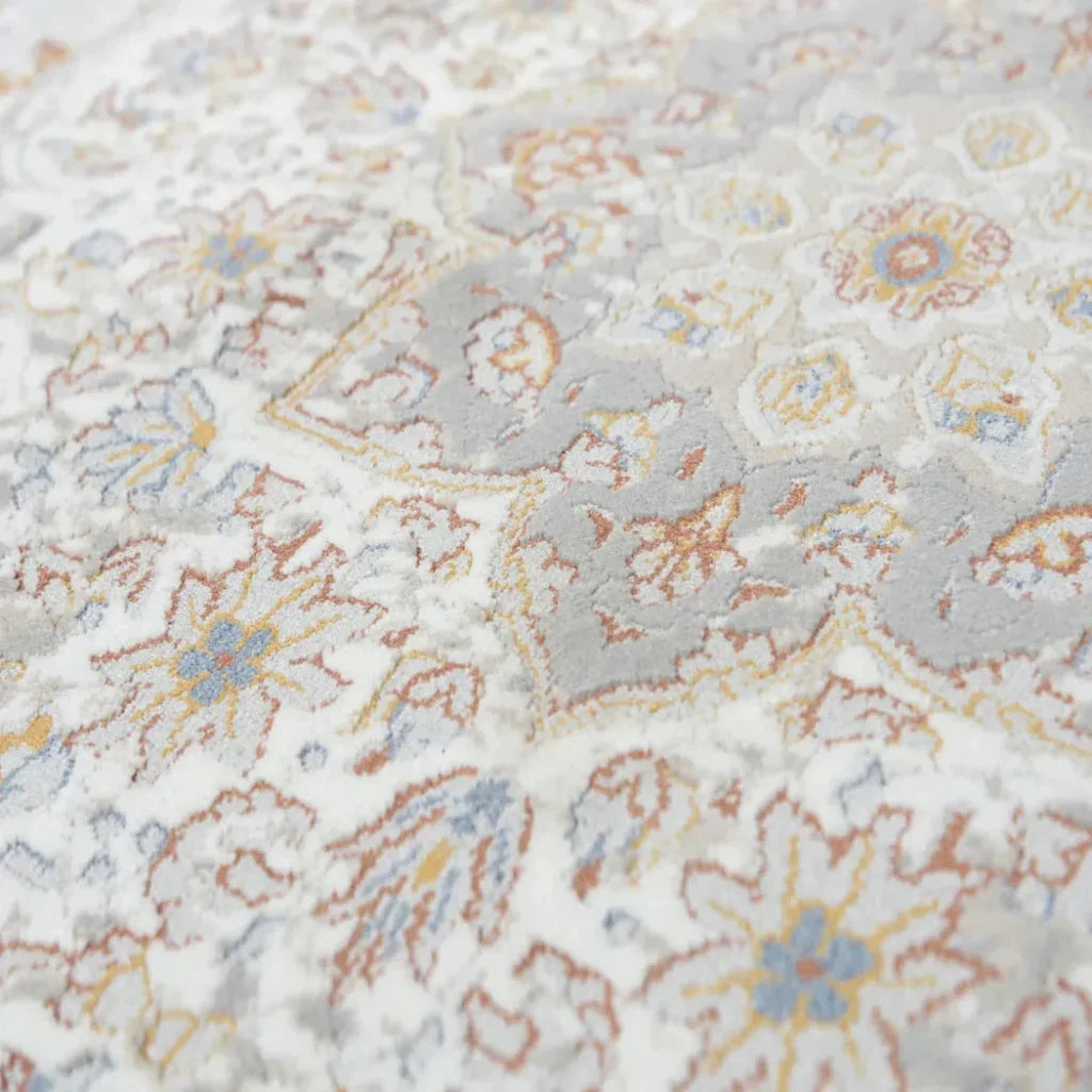 Cris Floral Medallion Gray Area Rugs For Living Room - LOOMLAN - LOOMLAN - Area Rugs