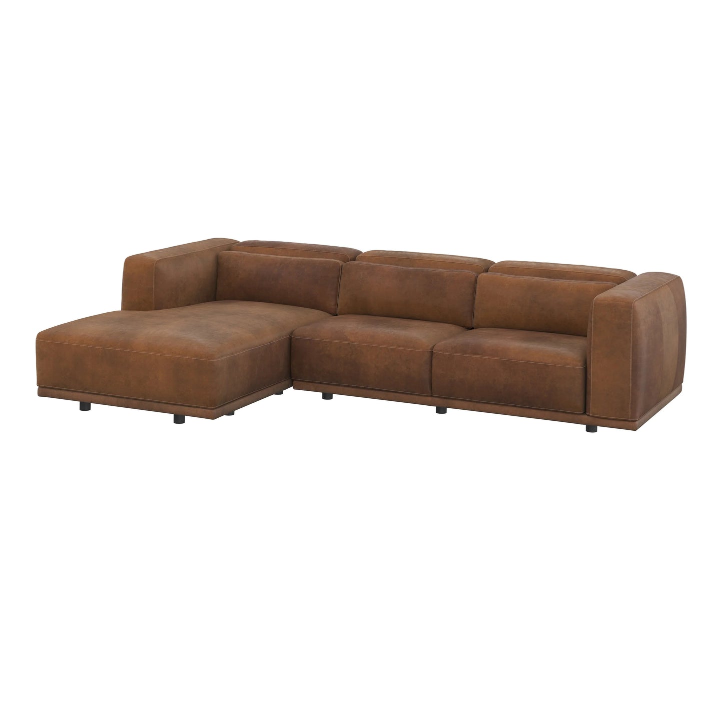 Beau Leather Upholstered Sofa Chaise