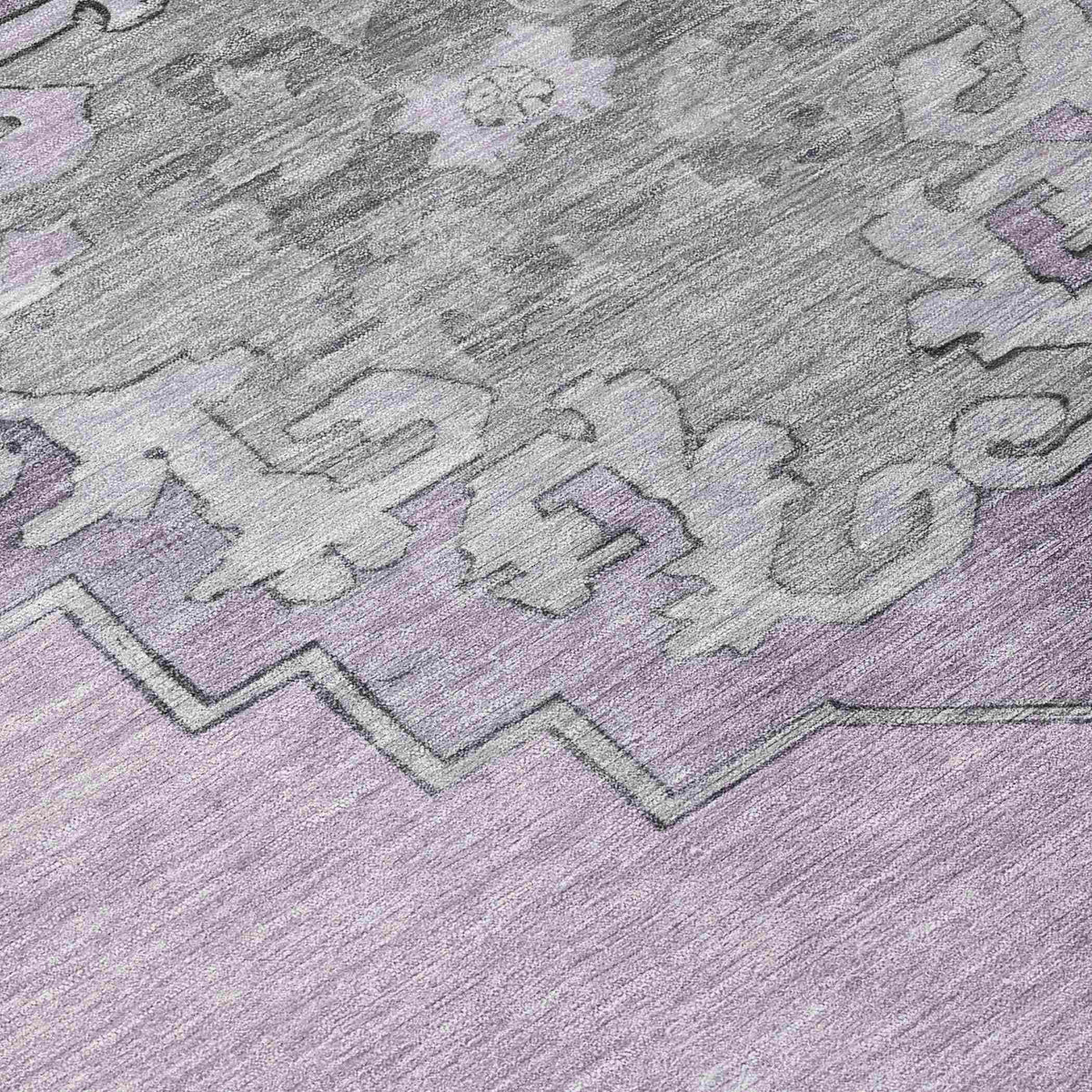 Haelion Plum Washable Indoor-Outdoor Rug