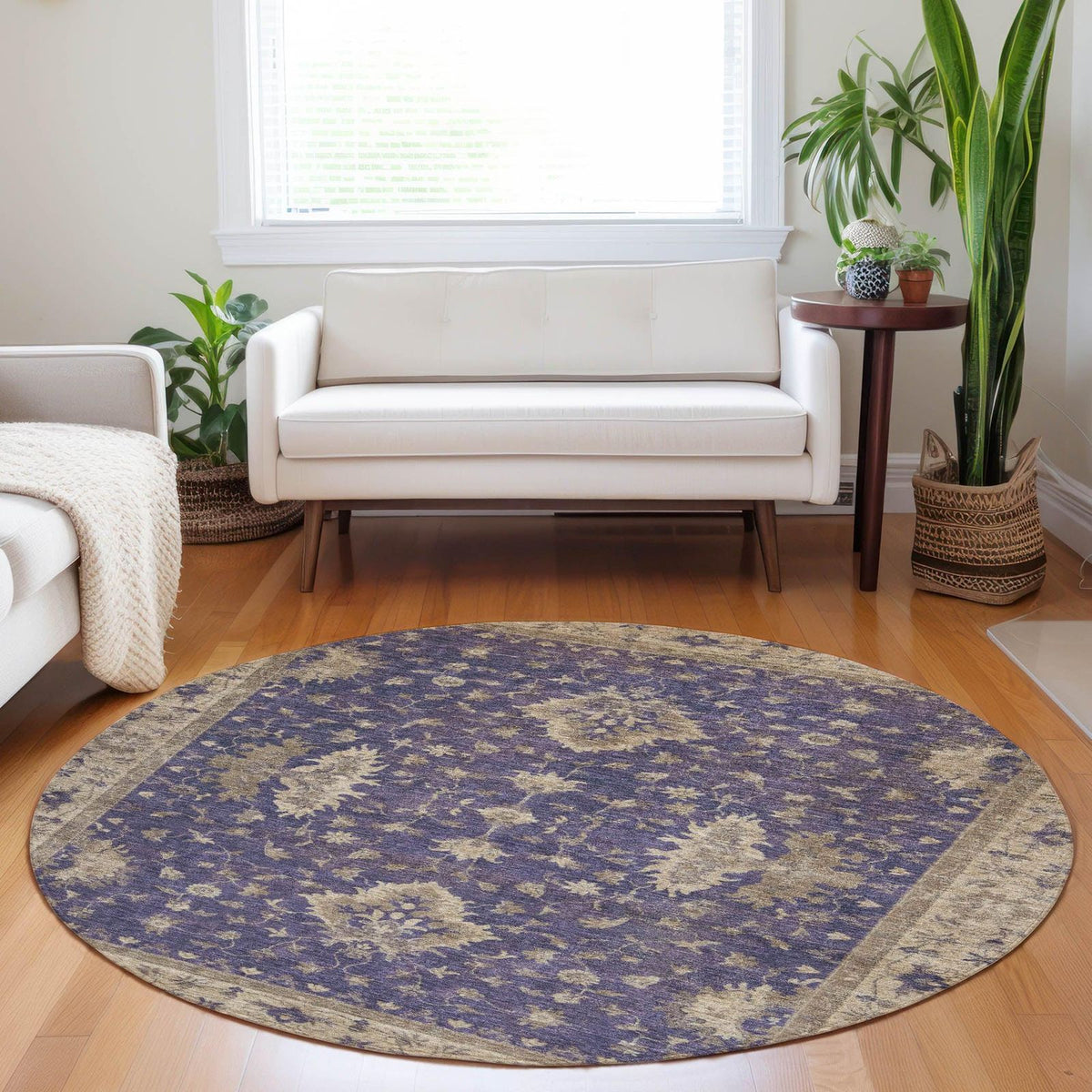 Iriaris Purple Washable Indoor-Outdoor Rug