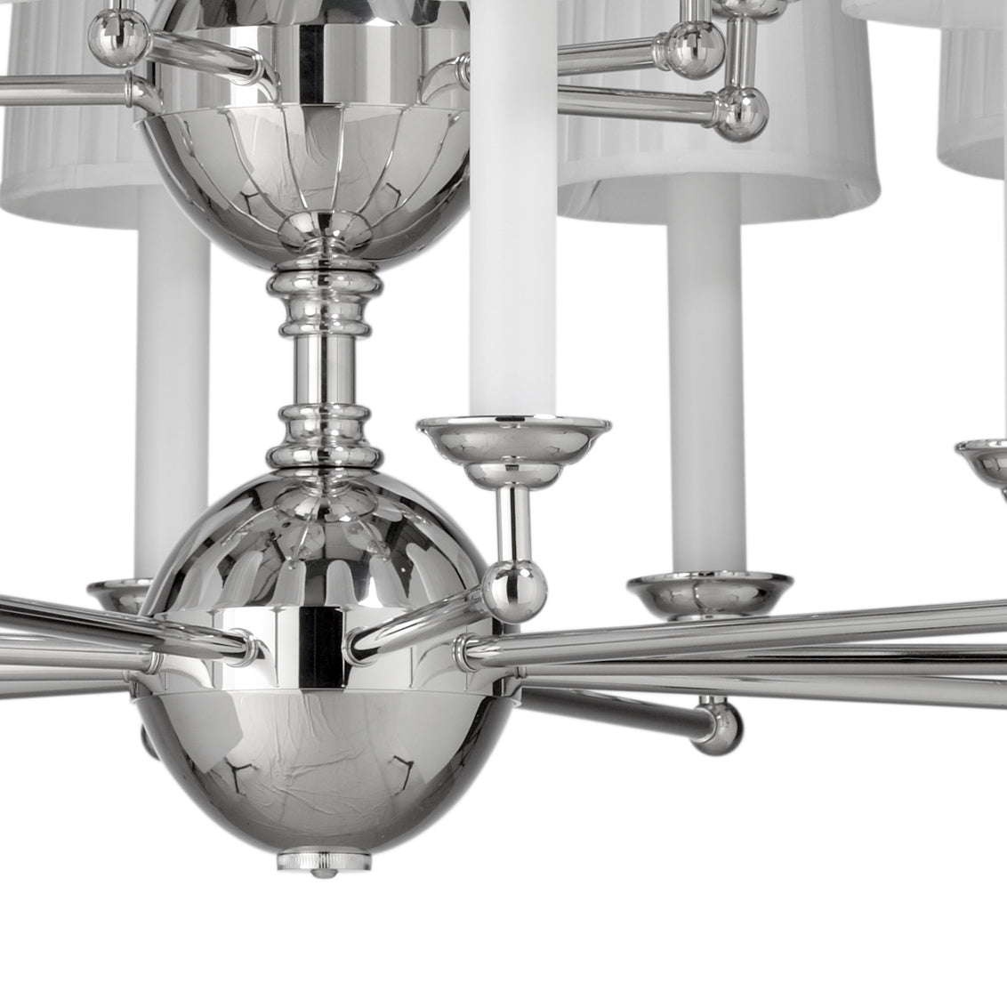 Jermyn Street Multi Shade Silver Chandelier