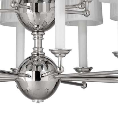 Jermyn Street Multi Shade Silver Chandelier